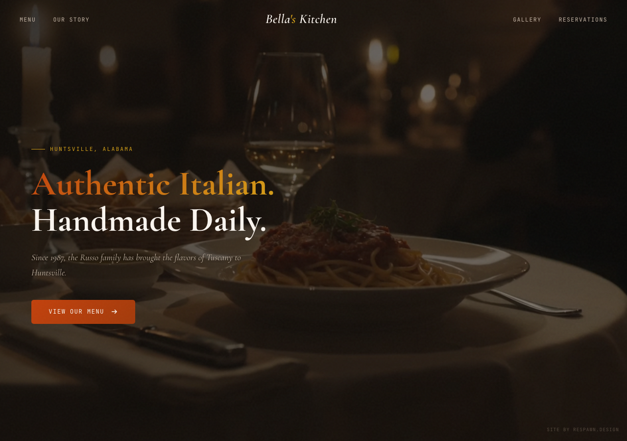 Bella's Italian Kitchen website