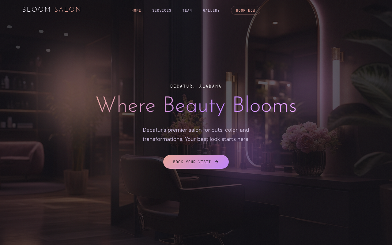 Bloom Salon website